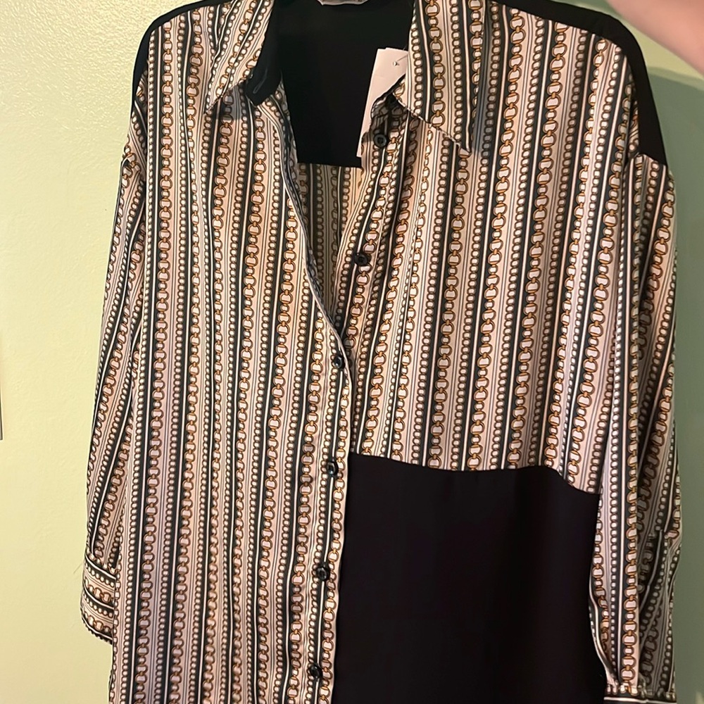 Zara Multi Graphic & Color Block 2-Tone Oversized… - image 1